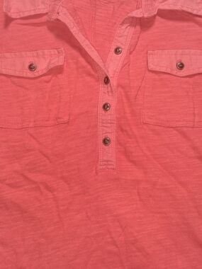 Eddie Bauer Coral Button-Placket Chest Pocket Shirt